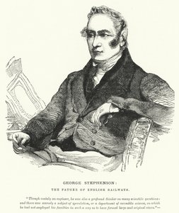 George Stephenson, İngiliz Demiryollarının Babası (gravür) by English School