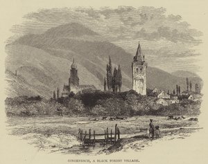 Gingenbach, Bir Kara Orman Köyü (gravür) by English School