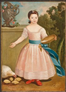Tavukları besleyen kız, c.1811-20 by English School