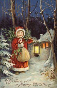 Noel Baba kıyafeti giymiş kız (renkli taş) by English School