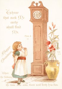 Büyükbaba saatine bakan kız, Noel kartı by English School