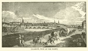Glasgow, eski bir baskıdan (gravür) by English School