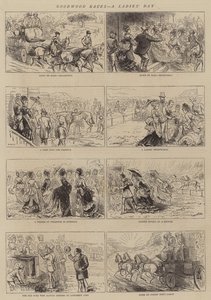 Goodwood Races, Bir Kadınlar Günü (gravür) by English School