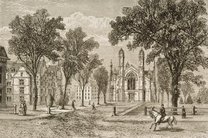Gore Hall, Harvard Üniversitesi, c.1870, Dini Yol Cemiyeti tarafından yayınlanan 