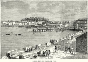Goree - Çıkarma Aşaması ve Kale (gravür) by English School