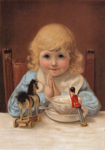 Yemeklerden Önce Grace (chromolitho) by English School