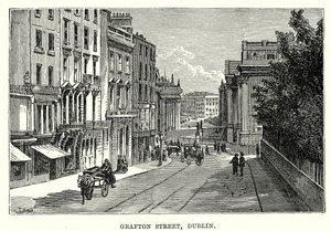 Grafton Caddesi, Dublin (gravür) by English School