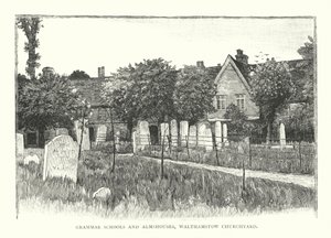 Gramer Okulları ve Almshouses, Walthamstow Kilise Bahçesi (gravür) by English School