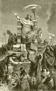 Yunan Dejenerasyonu.--Croesus Cenaze Yığını Üzerinde by English School