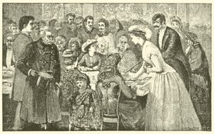 Gwendolen oyun masasında (gravür) by English School