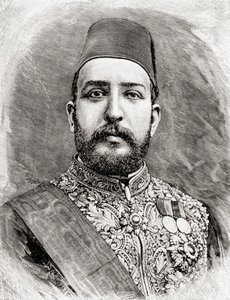 HH Muhammed Tevfik Paşa, Mısırlı Tawfik, 1890 (ahşap oyma)