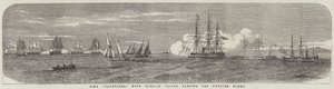 HMS "Dauntless", Rus Ödülleri ile İsveç Filosunu geçerken (gravür) by English School