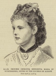 HSH Prensesi Georgina Henrietta Maria, Würtemberg, Albany Düşesi