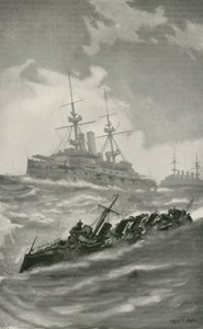 İngiliz Kanalında H. M. S. Mars, Korkunç ve Dragon Seyir by English School