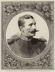 HSH Battenberg Prensi Henry, Prenses Beatrice ile Nişanlı (gravür) by English School