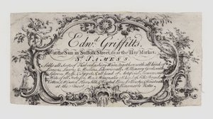 Tuhafiyeler, Edward Griffitts, ticari kart by English School