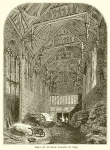 1835 yılında Eltham Sarayı Salonu by English School