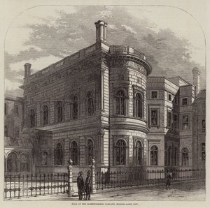 Kumaş İşçileri Şirketi Salonu, Mincing-Lane, Şehir (gravür) by English School
