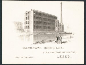 Hargrave Brothers, keten ve yedekte eğiriciler, ticaret kartı by English School