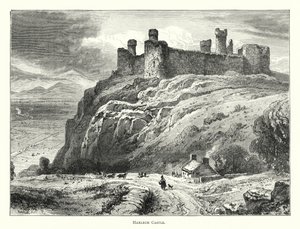 Harlech Kalesi (gravür) by English School