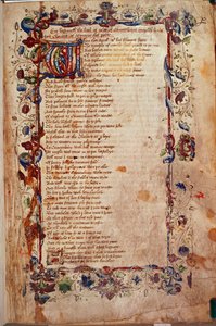 Harley 1758, fol.1, Geoffrey Chaucer