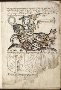 Harley 2169 f. 3 Henry VI at sırtında, Henry VI (parşömen) zamanında Arması by English School