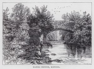 Hawes Köprüsü, Kendal (gravür) by English School