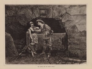 "O Seviyor ve O Uzaklara Gidiyor" (gravür) by English School