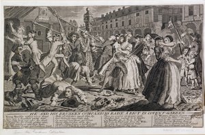 O ve Sarhoş Arkadaşları Covent Garden'da İsyan Çıkardı, 1735 by English School