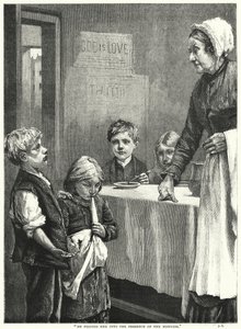 "Onu metresinin huzuruna çıkardı" (gravür) by English School