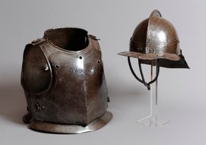 Kask, göğüs zırhı ve sırt plakası, 17. yüzyıl ortası (metal) by English School