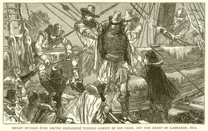 Henry Hudson (Arctic Explorer) Labrador Sahili açıklarında Mürettebatı Tarafından Sürüklendi, 1611 by English School