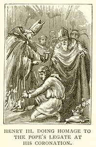 Henry III, Taç Giyme Töreninde Papa Elçisine Saygı Gösterirken by English School
