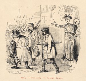 Henry II (1133-89) yabancı baronları görevden alıyor by English School