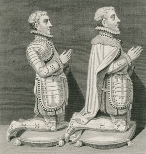 Henry Stuart, Lord Darnley ve kardeşi Charles Stuart, Lennox Kontu, annelerinin Westminster Abbey