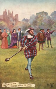 Henry VIII çekici fırlatıyor (renkli lito) by English School