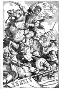 Henry V - (Beşinci Henry'nin Chronicle Tarihi) - “” William Shakespeare'i Tamamlıyor” da İllüstrasyon 1866 - Bu baskının çizimleri ve genel biçimi, Cassell'in Londra'da yayınlanan resimli Shakespeare'inden ödünç alınmıştır. by English School