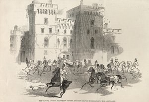 Her Majesty and her Illustrious Visitors and Suite leaving Windsor Castle for Ascot Races, from 
