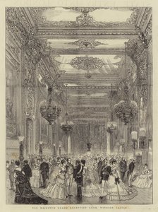 Majestelerinin Büyük Kabul Odası, Windsor Kalesi (gravür) by English School
