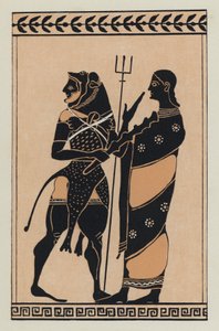 Herkül ve Poseidon (renkli lito) by English School