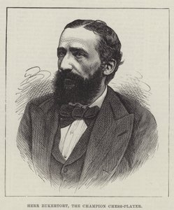 Herr Zukertort, Şampiyon Satranç Oyuncusu (gravür) by English School