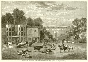 1825 yılında Highgate Archway Kapısı ve Taverna by English School