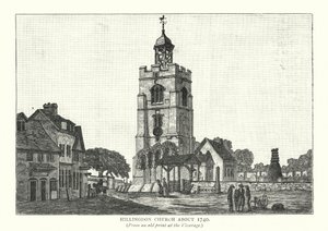 Hillingdon Kilisesi yaklaşık 1740 (gravür) by English School