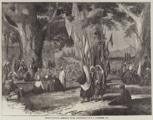 Hindu Festivali, Kaşmir (gravür) by English School