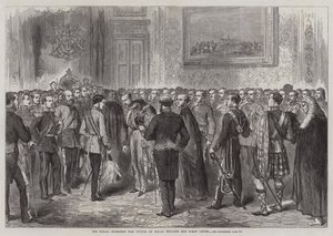 Ekselansları Galler Prensi ilk setini tutuyor (gravür) by English School