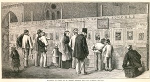 St Benets Misyon Salonu ve Okulları önünde istifleme, Stepney by English School