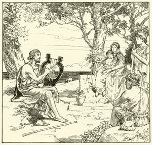 Homeros (kağıt üzerine mürekkep) by English School