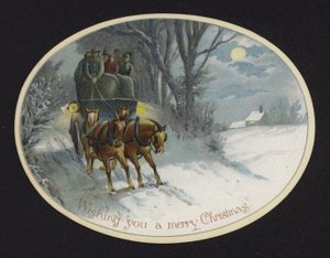 Karda seyahat eden at arabası (chromolitho) by English School