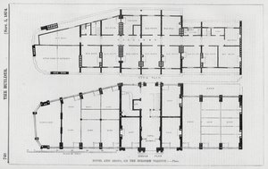 Otel ve Dükkanlar, Holborn Viyadüğü üzerinde (gravür) by English School