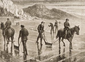 Hudson Nehri üzerinde Buz Hasadı, New York Eyaleti, 1870 dolayları, The Religion Tract Society tarafından yayınlanan 
